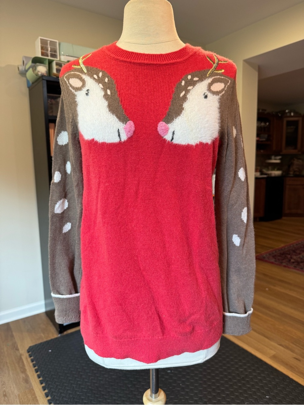 Boden Women’s Wool Alpaca Reindeer Christmas Sweater Holiday Jumper Sz M